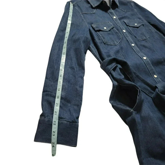 Untickit adventura size 6 Denim shirt Dress Long Sleeve Chest Pocket button UP - Picture 8 of 10